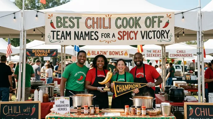 best chili cook off team names for a spicy victory